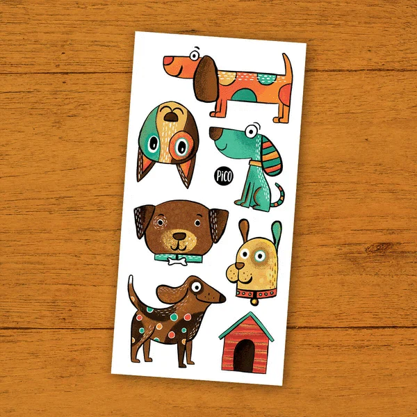Tatouages temporaires - Les chiens coquins - Pico tatouage