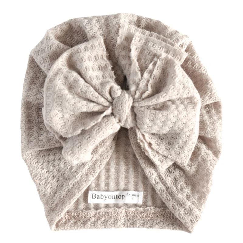 TURBAN Lina - Tricot gaufré BEIGE – Image 2
