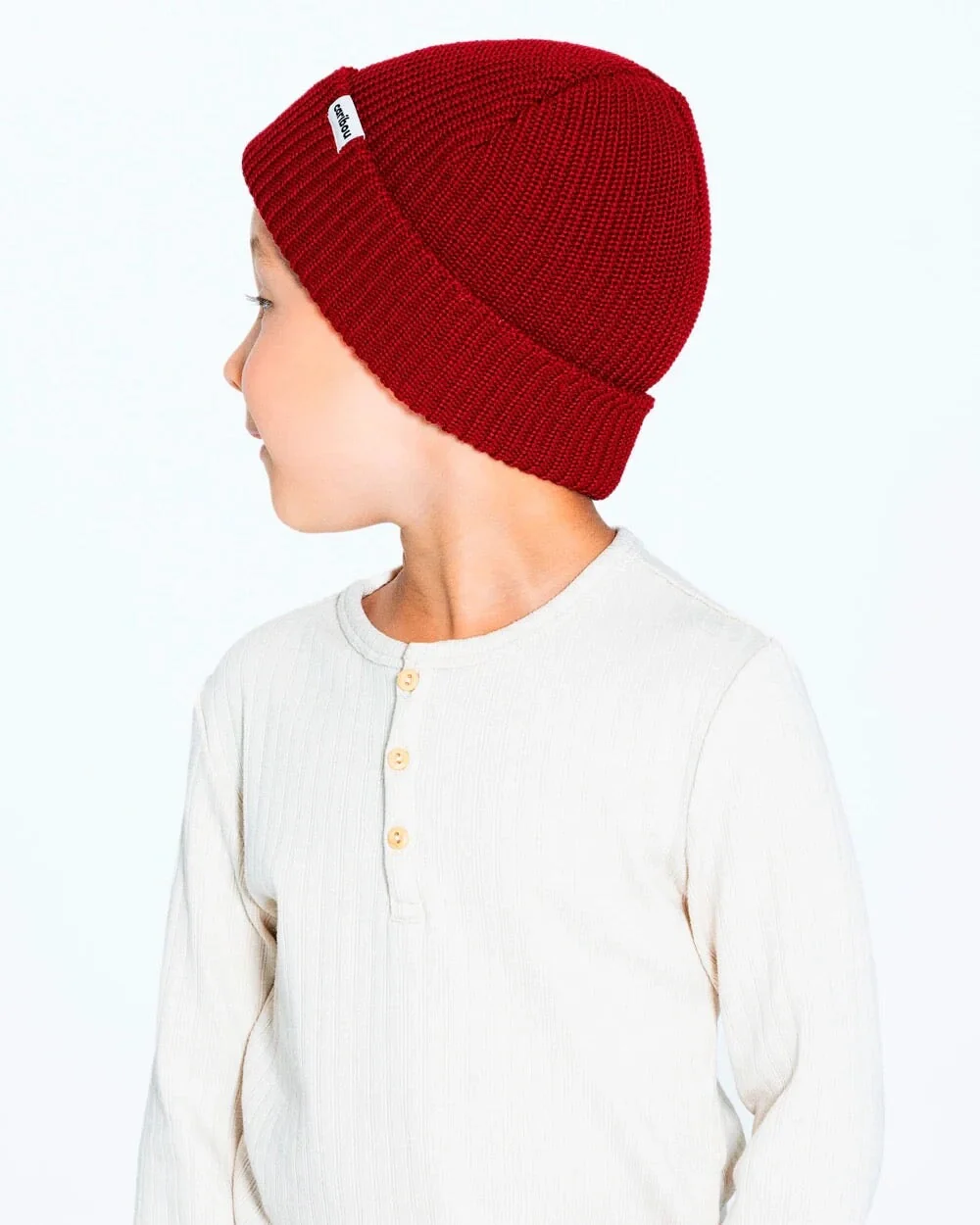 Tuque pêcheur laine mérinos - Bourgogne - Caribou – Image 5