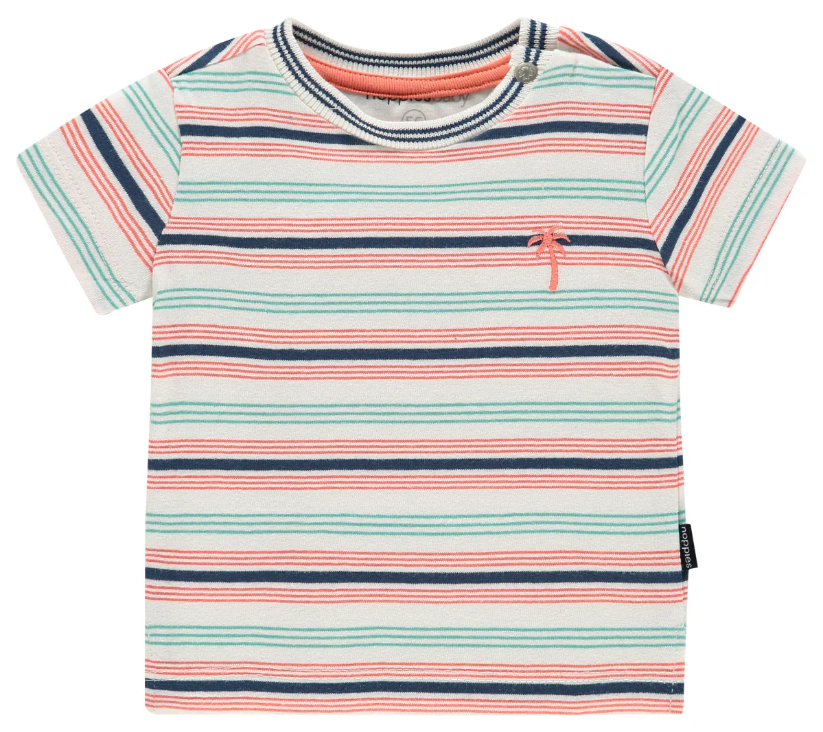 T-shirt - Rayé corail marine et menthe - Noppies