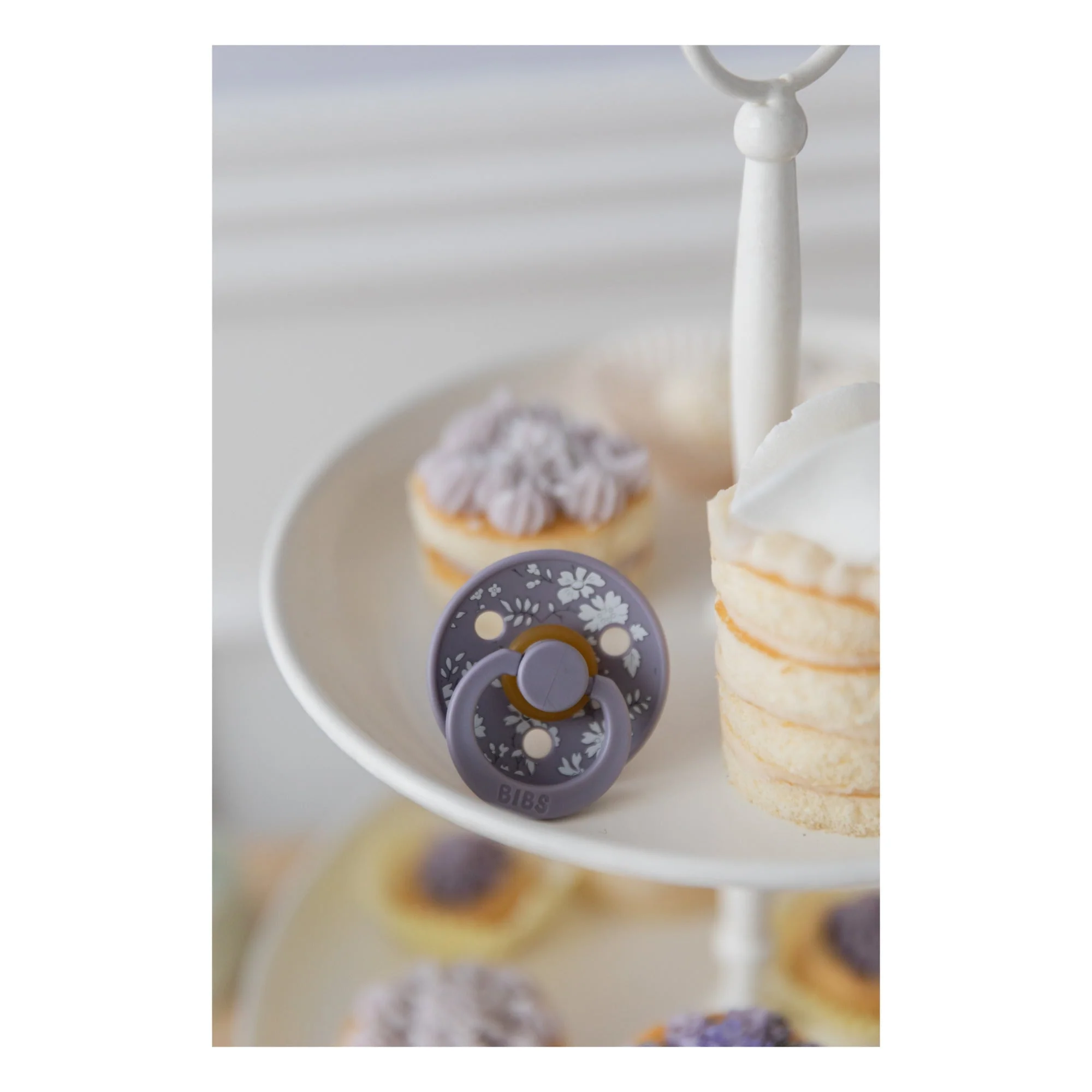 Suce pacifier (Paquet de 2) - Fleuri mauve lilas - Bibs – Image 2