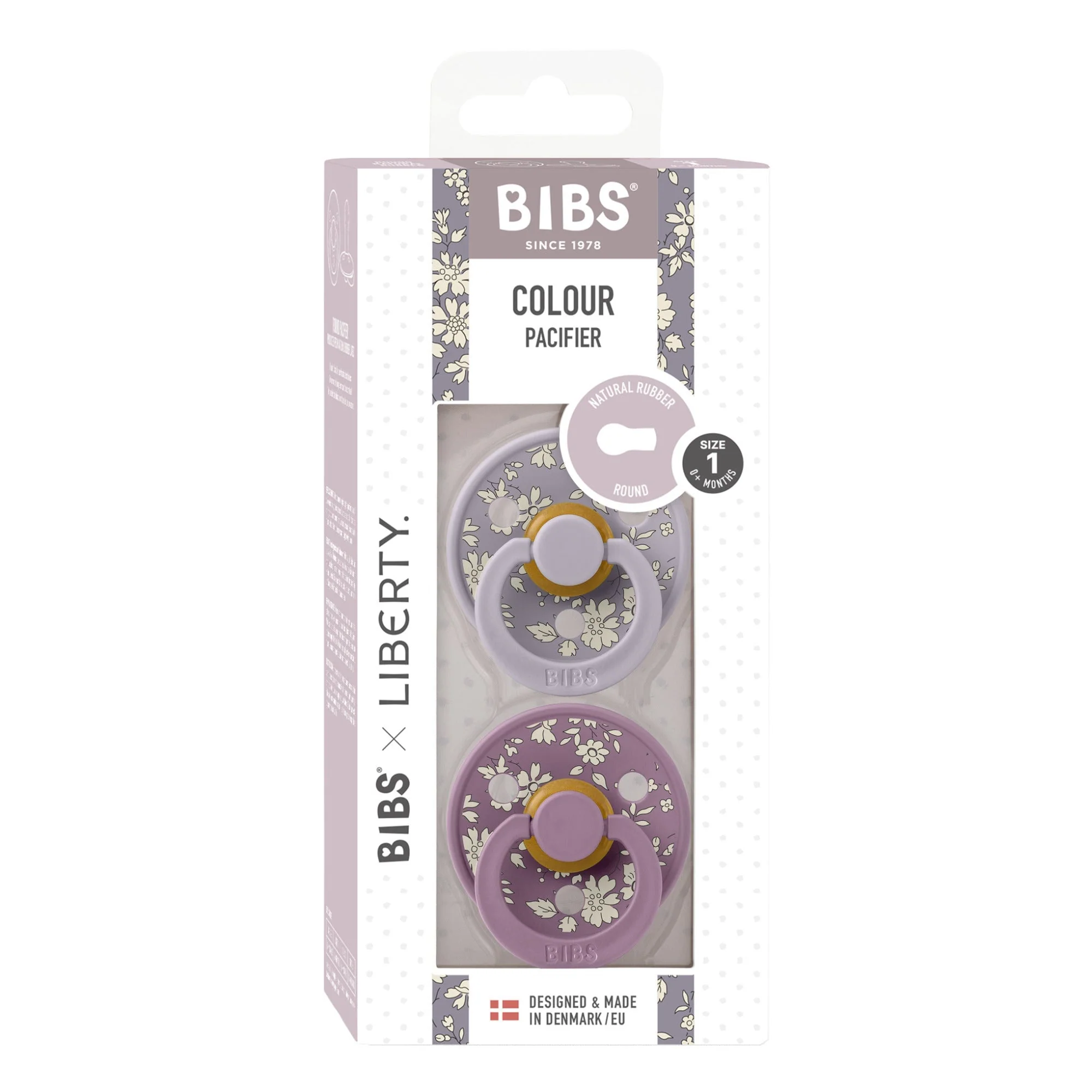 Suce pacifier (Paquet de 2) - Fleuri mauve lilas - Bibs – Image 3