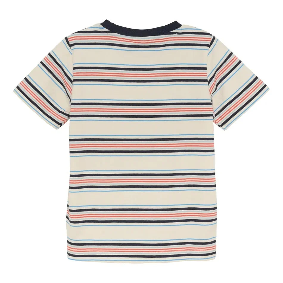 T-shirt - Rayé beige, bleu et rouge - Minymo – Image 2